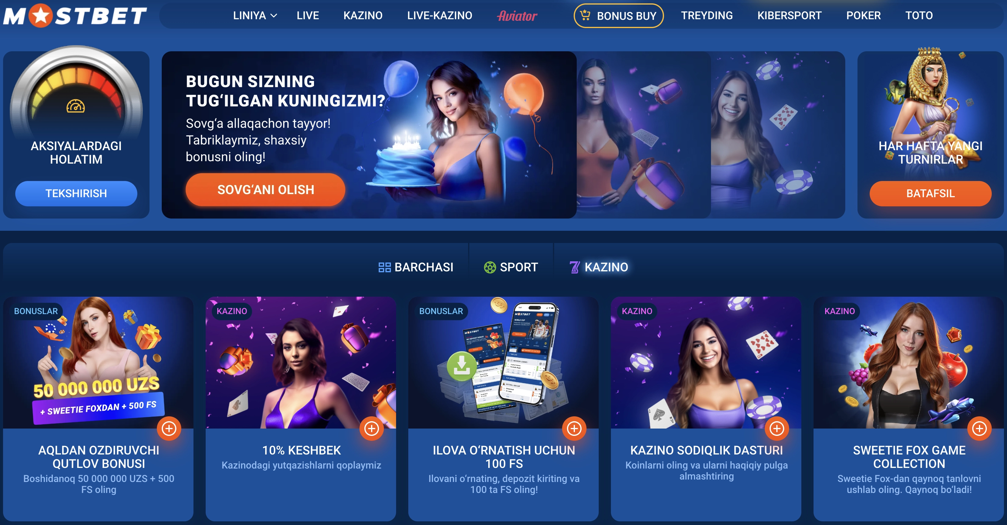 Bonuslar va aktsiyalar