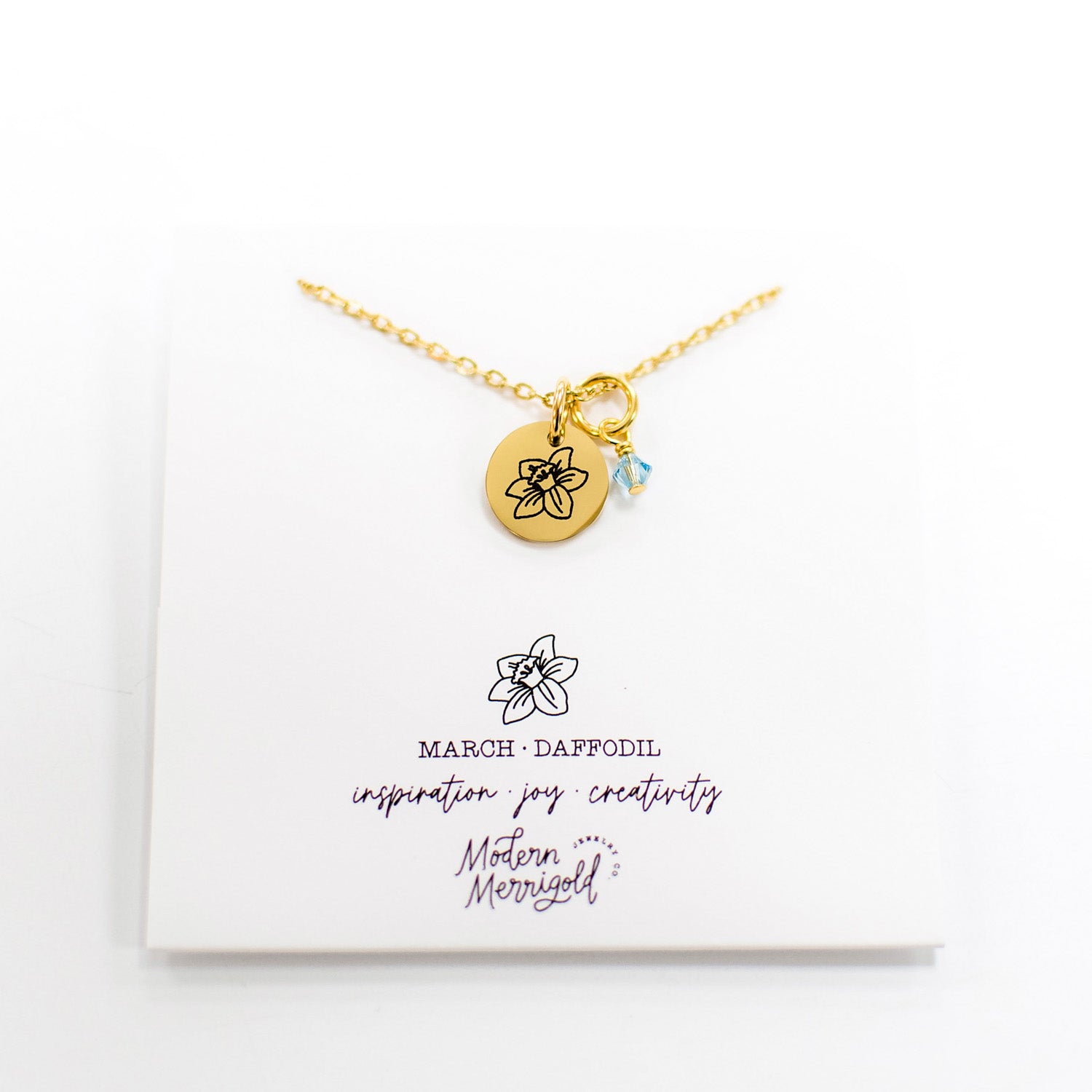 Birth Flower Jewelry] March - Forget-me-not Necklace (10K Yellow Gold –  TAKE-UP Jewelry